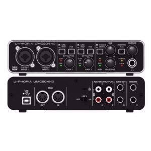 Behringer UMC204HD - Interfaz de Audio USB de 2 Canales con Preamplificadores Midas y Grabación a 24-bit/192 kHz