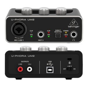 Behringer UM2 - Interfaz de Audio USB de 2 Canales con Preamplificador Midas
