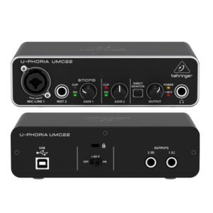 Behringer UMC22 - Interfaz de Audio USB de 2 Canales con Preamplificador Midas