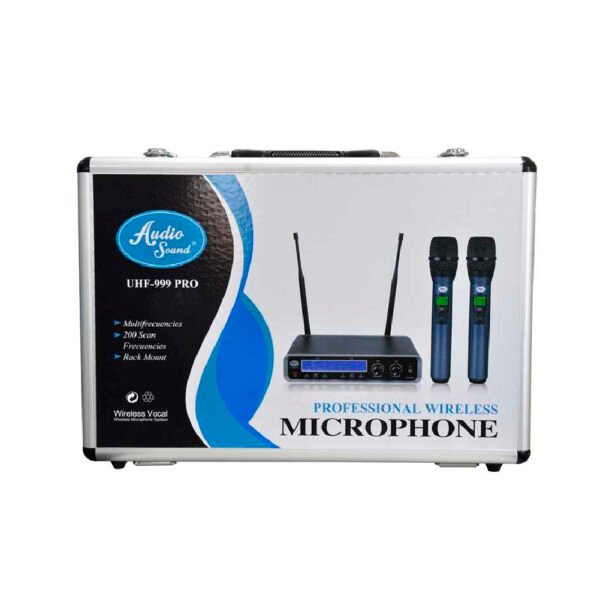 Micrófonos dobles inalámbricos UHF-999 – Audio Sound