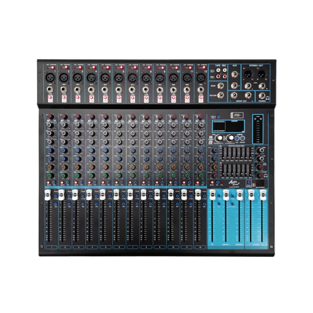 Mixer Audio Sound AS-MX12PRODSP Profesional de 12 Canales