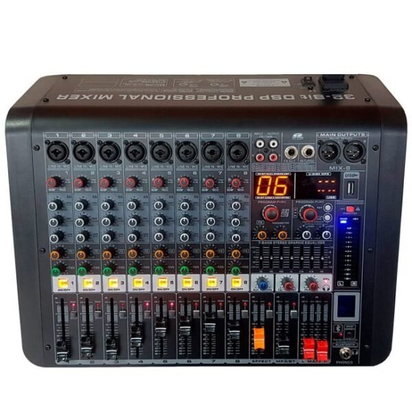 Consola Mezcladora Pa Pro Audio MIX-8 8CH / USB / Bluetooth